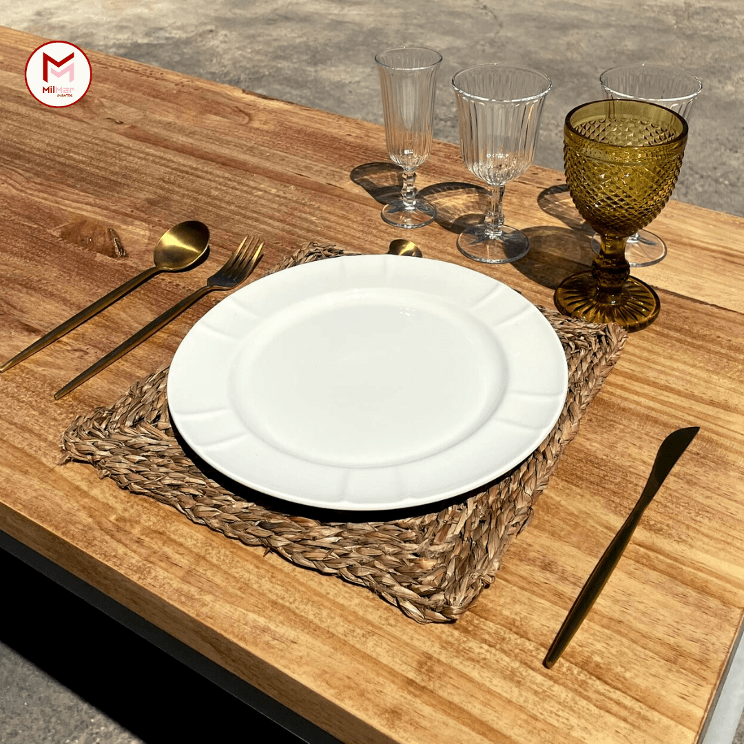 BAJOPLATO MIMBRE CUADRADO. - Imagen 6