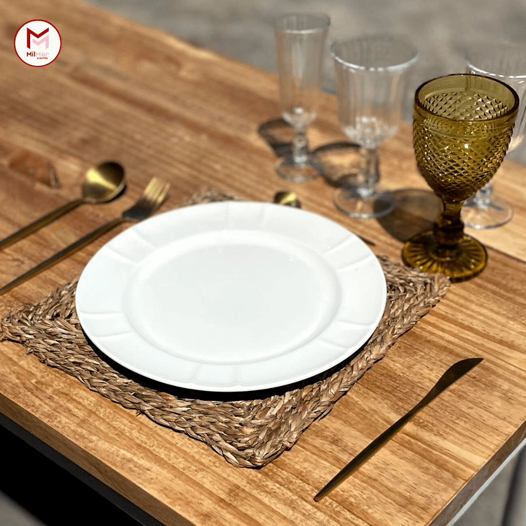 BAJOPLATO MIMBRE CUADRADO. - Imagen 8