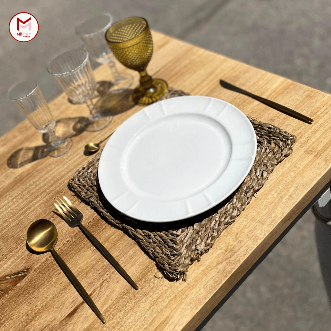 BAJOPLATO MIMBRE CUADRADO. - Imagen 4