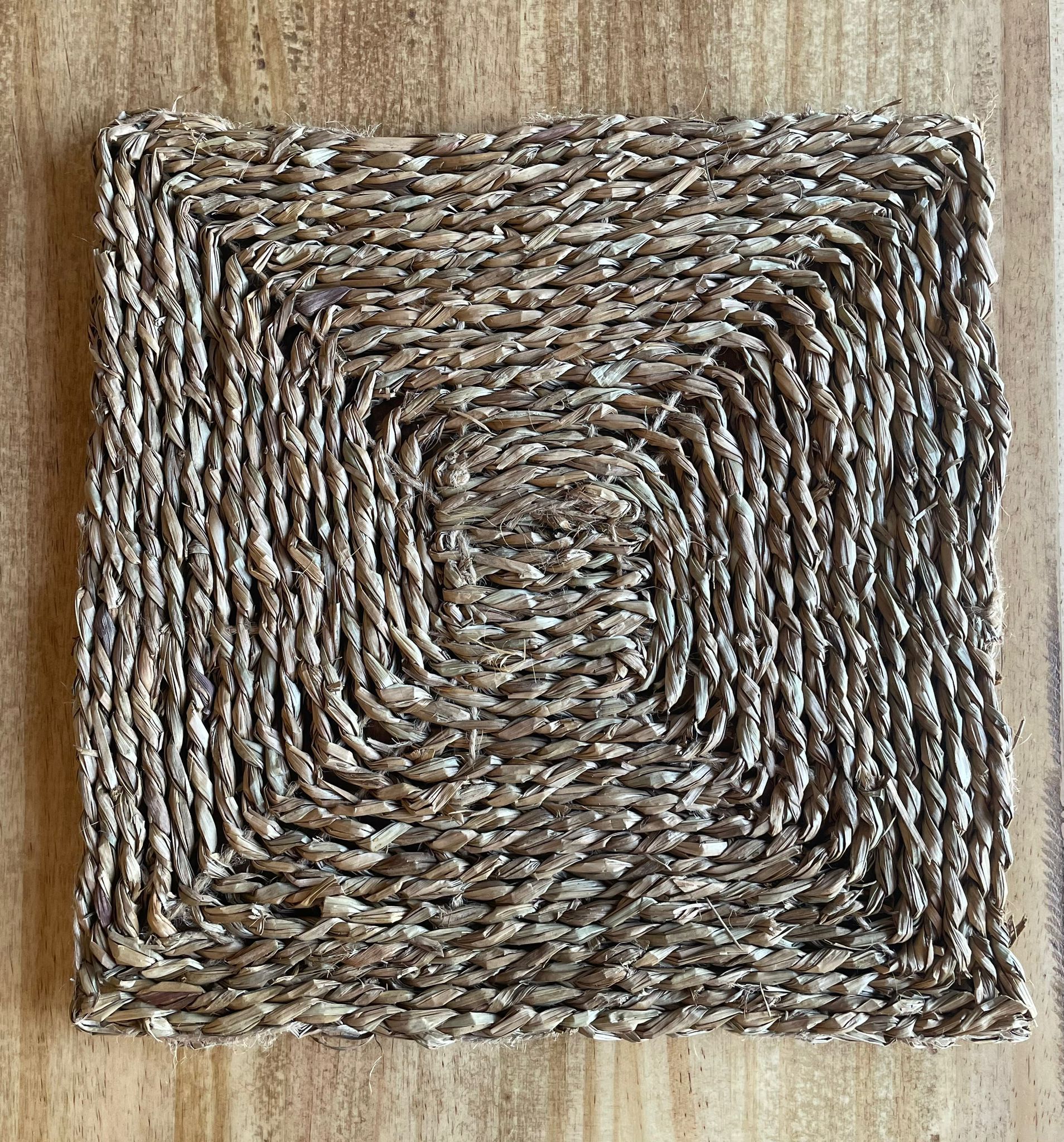 BAJOPLATO MIMBRE CUADRADO. - Imagen 3