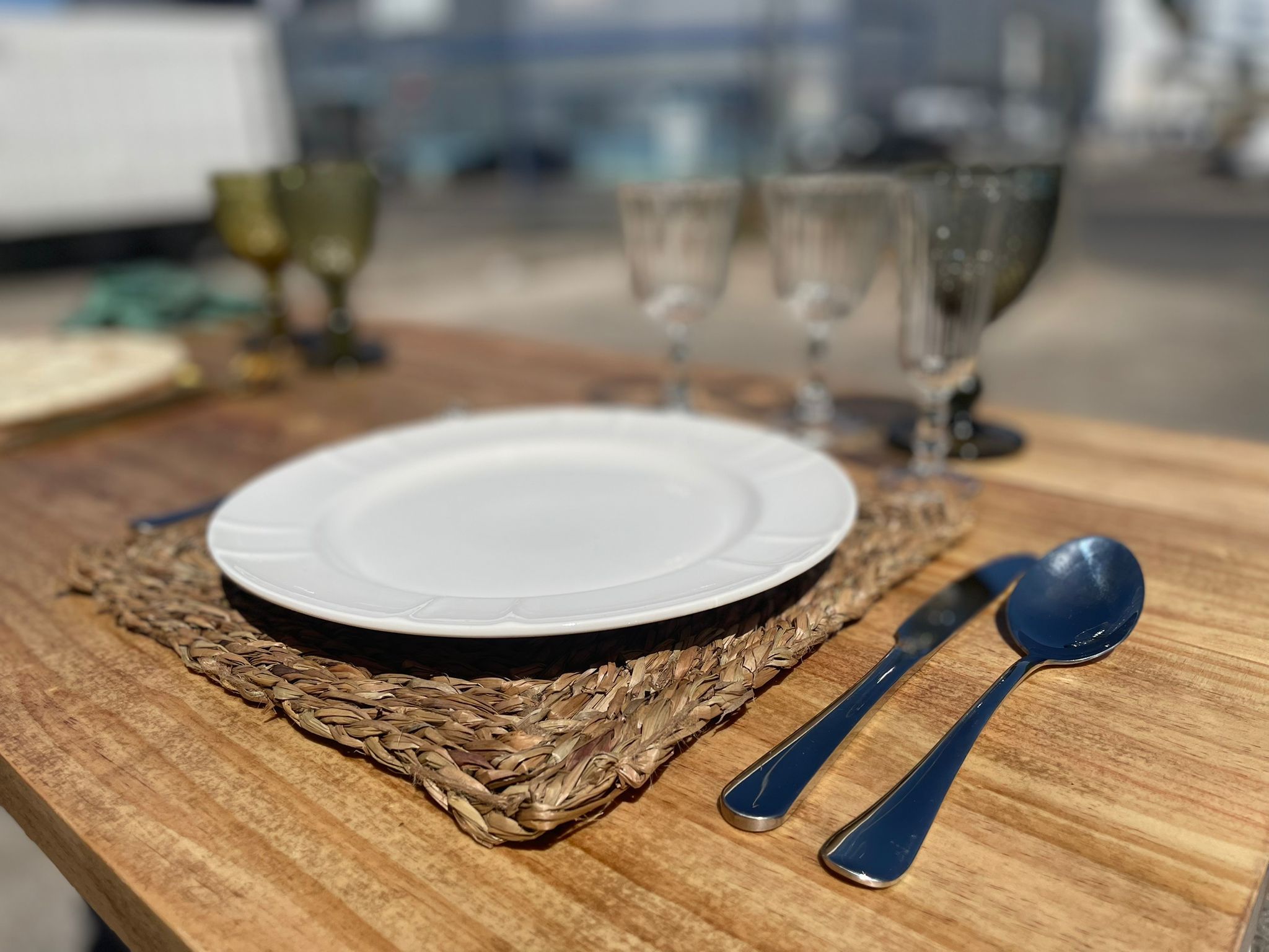 BAJOPLATO MIMBRE CUADRADO. - Imagen 2