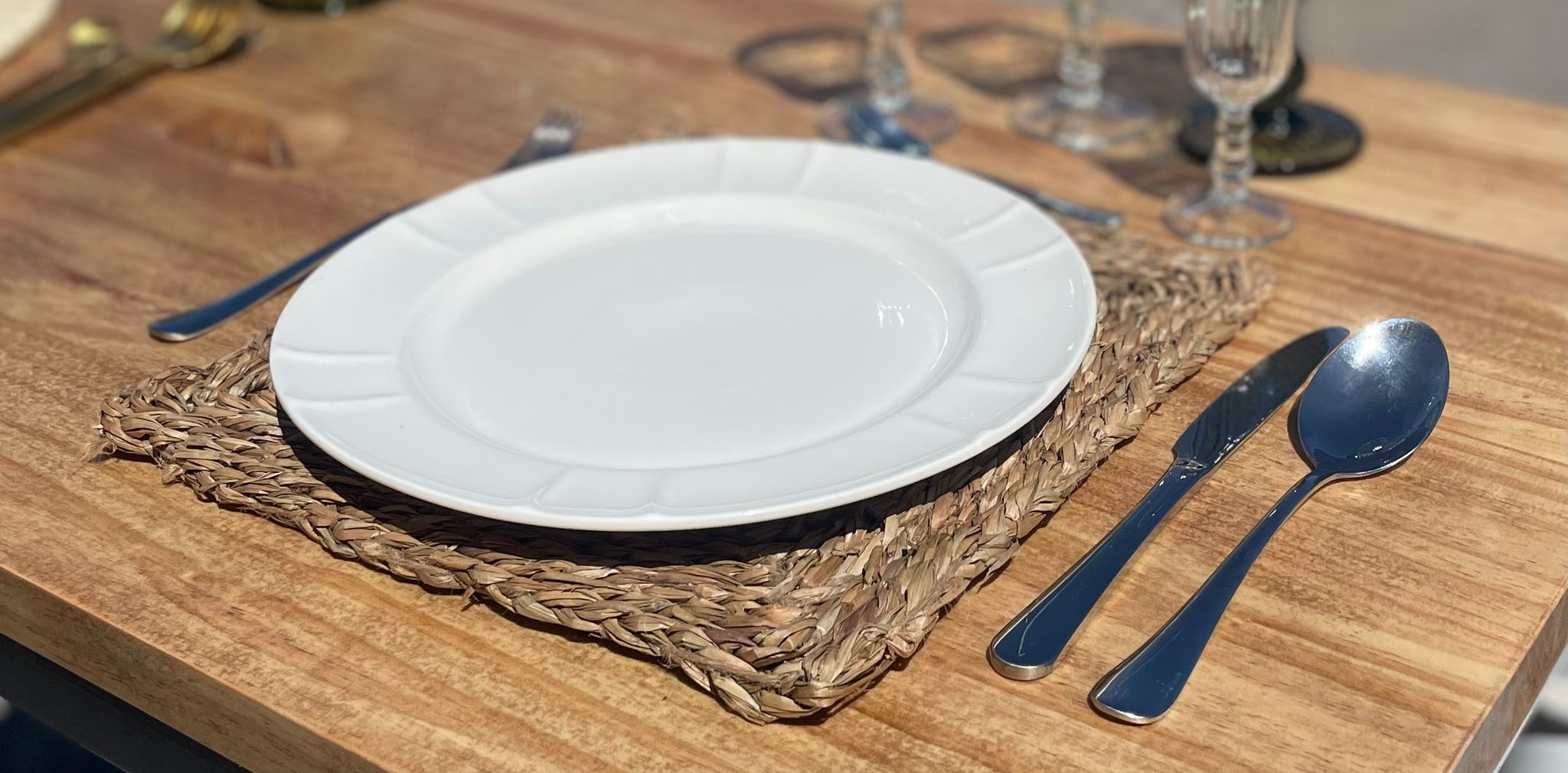 BAJOPLATO MIMBRE CUADRADO. - Imagen 7