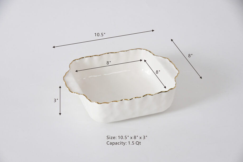 Baking Dish blanco con Dorado - Imagen 4